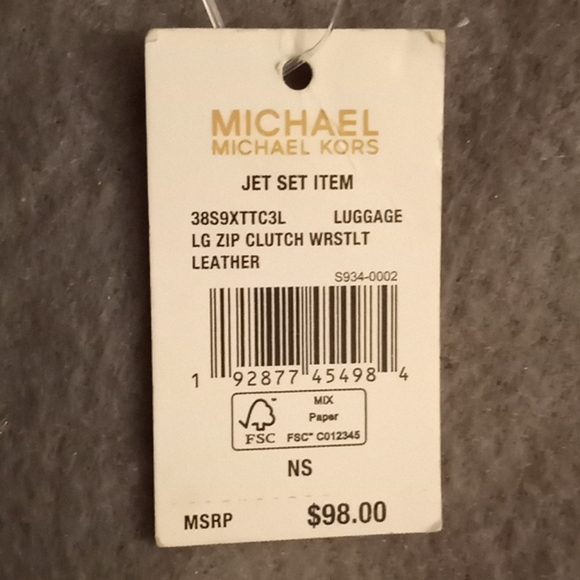 Michael Kors- large zipper clutch wristlet leather - Picture 4 of 4